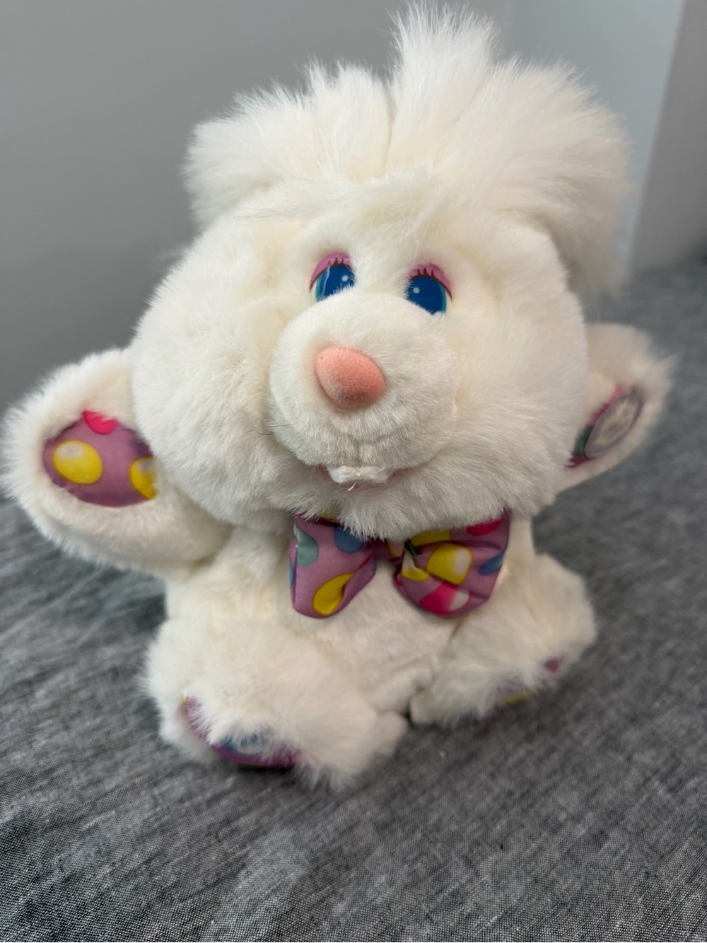 Talking Plush White Bunny with Pink Bow like new